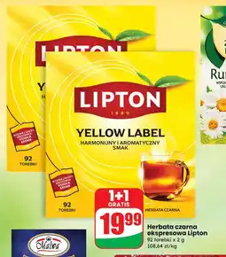 Dino Herbata czarna ekspresowa Lipton Yellow Label 92 torebki oferta