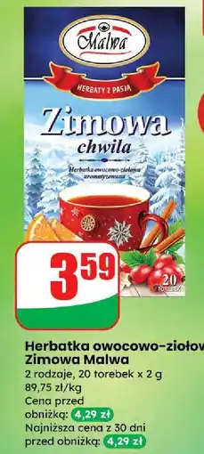Dino Herbatka owocowo-ziołowa Zimowa Chwila 2 rodzaje Malwa oferta
