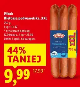 Lidl Kiełbasa podwawelska XXL Pikok oferta