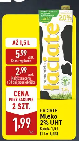 ALDI Mleko Łaciate 2% UHT oferta