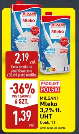 ALDI Mleko Milsani 3,2% tł. UHT oferta