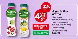 Żabka Jogurt pitny Activia różne rodzaje oferta