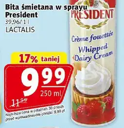 Prim Market Bita śmietana w sprayu President Lactalis oferta