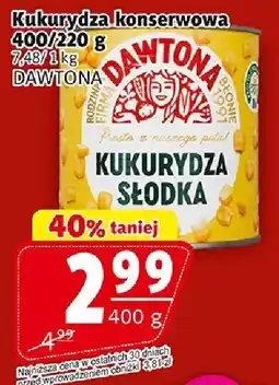 Prim Market Kukurydza konserwowa Kukurydza słodka 400/220 g DAWTONA oferta