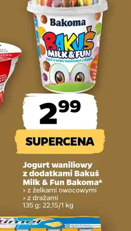 Netto Jogurt waniliowy z dodatkami Bakuś Milk & Fun Bakoma oferta