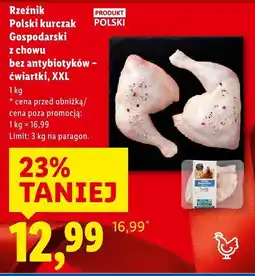 Lidl Polski kurczak Gospodarski z chowu bez antybiotyków - ćwiartki, XXL Rzeźnik oferta