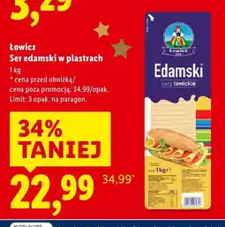 Lidl Ser edamski w plastrach Łowicz oferta