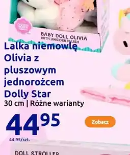 Action Lalka niemowlę Olivia z pluszowym jednorożcem Dolly Star oferta