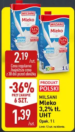 ALDI Mleko 3.2% UHT Milsani oferta