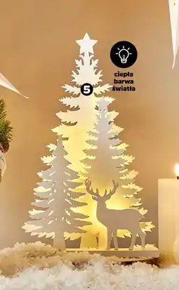 Netto Dekoracja drewniana las i renifer 18 LED oferta