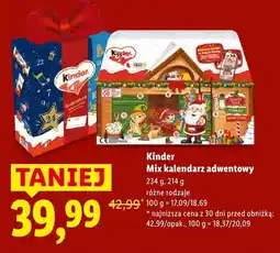 Lidl Mix kalendarz adwentowy Kinder oferta