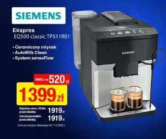 SIEMENS Ekspres EQ500 classic TP511R01