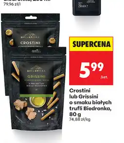 Biedronka Crostini lub Grissini o smaku białych trufli Biedronka oferta