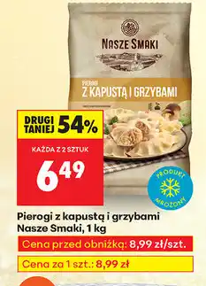 Biedronka Pierogi z kapustą i grzybami Nasze Smaki oferta