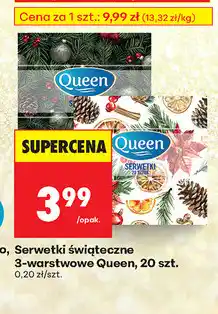 Biedronka Serwetki świąteczne 3-warstwowe Queen, 20 sztuk oferta