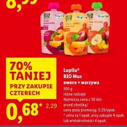 Lidl Mus BIO owoce + warzywa Lupilu oferta