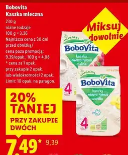 Lidl Kaszka mleczna różne rodzaje Bobovita oferta