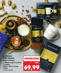Kaufland Zestaw: kawa mielona Fine Aroma mielona + kawa rozpuszczalna + kubek Davidoff oferta