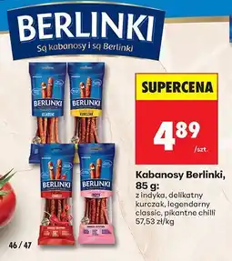 Biedronka Kabanosy Berlinki, 85 g z indyka oferta