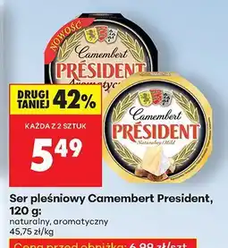 Biedronka Ser pleśniowy Camembert President, 120 g: naturalny, aromatyczny oferta