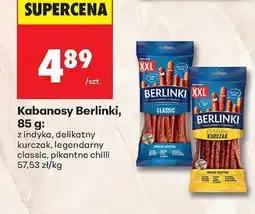 Biedronka Kabanosy Berlinki, 85 g: z indyka, delikatny kurczak, legendarny classic, pikantne chilli oferta