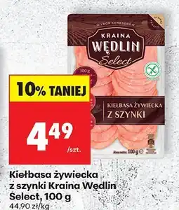 Biedronka Kiełbasa żywiecka z szynki Kraina Wedlin Select, 100 g Kraina Wędlin Select oferta