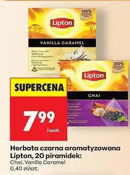 Biedronka Herbata czarna aromatyzowana Lipton, 20 piramidek Chai, Vanilla Caramel oferta