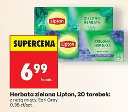 Biedronka Herbata zielona 20 torebek z nutą mięty Lipton oferta