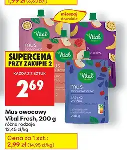 Biedronka Mus owocowy Vital Fresh, 200 g: różne rodzaje oferta
