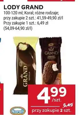 Stokrotka Lody Grand 100-120 ml, Koral różne rodzaje oferta