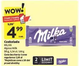 Intermarche Czekolada alpenmilch Milka Luflee oferta