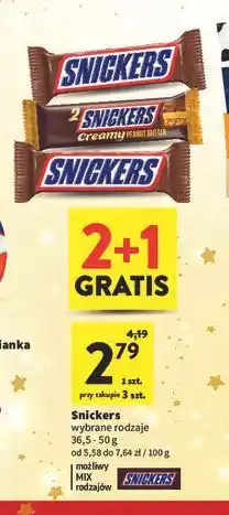Intermarche Baton Snickers Creamy Peanut Butter oferta