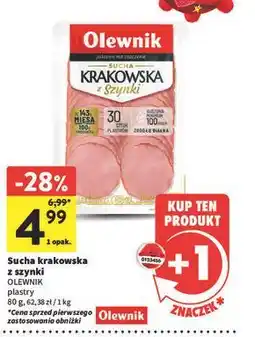 Intermarche Kiełbasa krakowska z szynki Olewnik oferta