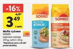 Intermarche Wafle ryżowe z pestkami dyni i algami morskimi Sonko oferta