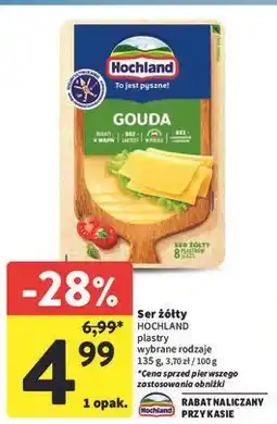 Intermarche Ser gouda plastry Hochland oferta