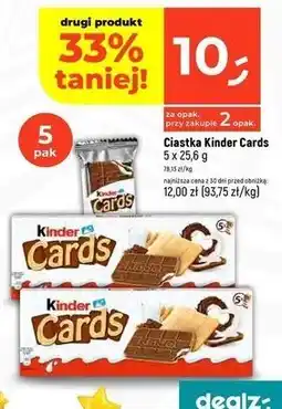 Dealz Herbatniki czekoladowe Kinder Cards oferta