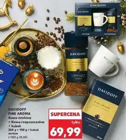 Kaufland Kawa mielona 250 g + kawa rozpuszczalna 100 kubek Davidoff Cafe Fine Aroma oferta