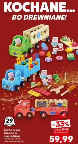 Kaufland Ciężarówka z przyczepą drewnianą świnka peppa oferta