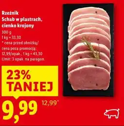 Lidl Rzeźnik Schab w plastrach, cienko krojony 300g oferta