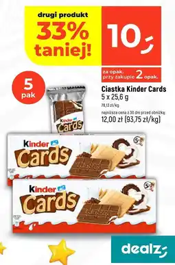 Dealz Ciastka Kinder Cards 5 x 25,6 g oferta