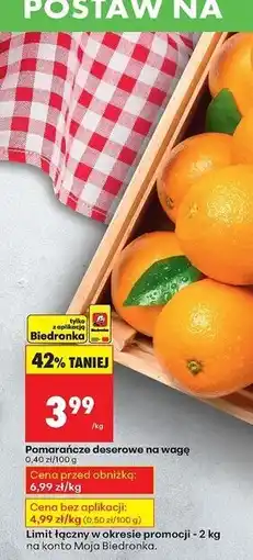 Biedronka Pomarańcze deserowe oferta