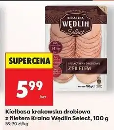Biedronka Kiełbasa krakowska drobiowa z filetem Kraina Wędlin Select oferta