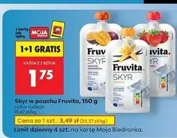 Biedronka Jogurt truskawka saszetka Fruvita Skyr oferta