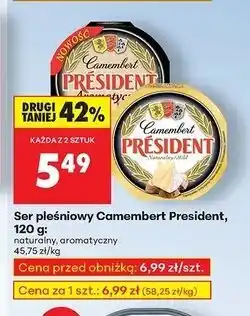 Biedronka Ser camembert aromatyczny President oferta