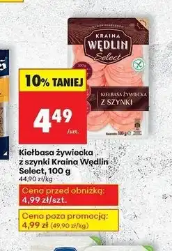 Biedronka Kiełbasa żywiecka z szynki Kraina Wędlin Select oferta