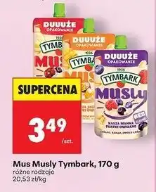 Biedronka Mus jabłko-banan-aronia-wiśnia-jogurt Tymbark Musly oferta