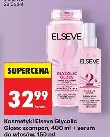 Biedronka Zestaw szampon do włosów 400 ml + serum 150 L'oreal Elseve Glycolic Gloss oferta
