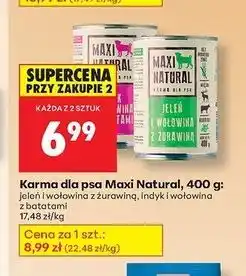 Biedronka Karma dla psa indyk i wołowina z batatami Maxi Natural oferta