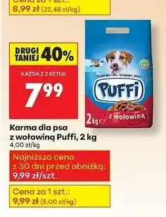 Biedronka Karma dla psa z wołowiną Puffi oferta