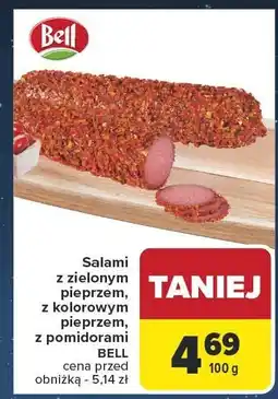Carrefour Market Salami z zielonym pieprzem, z kolorowym pieprzem, z pomidorami Bell oferta